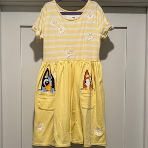 Little Sleepies Bluey Garden Games Patch Pocket Dress